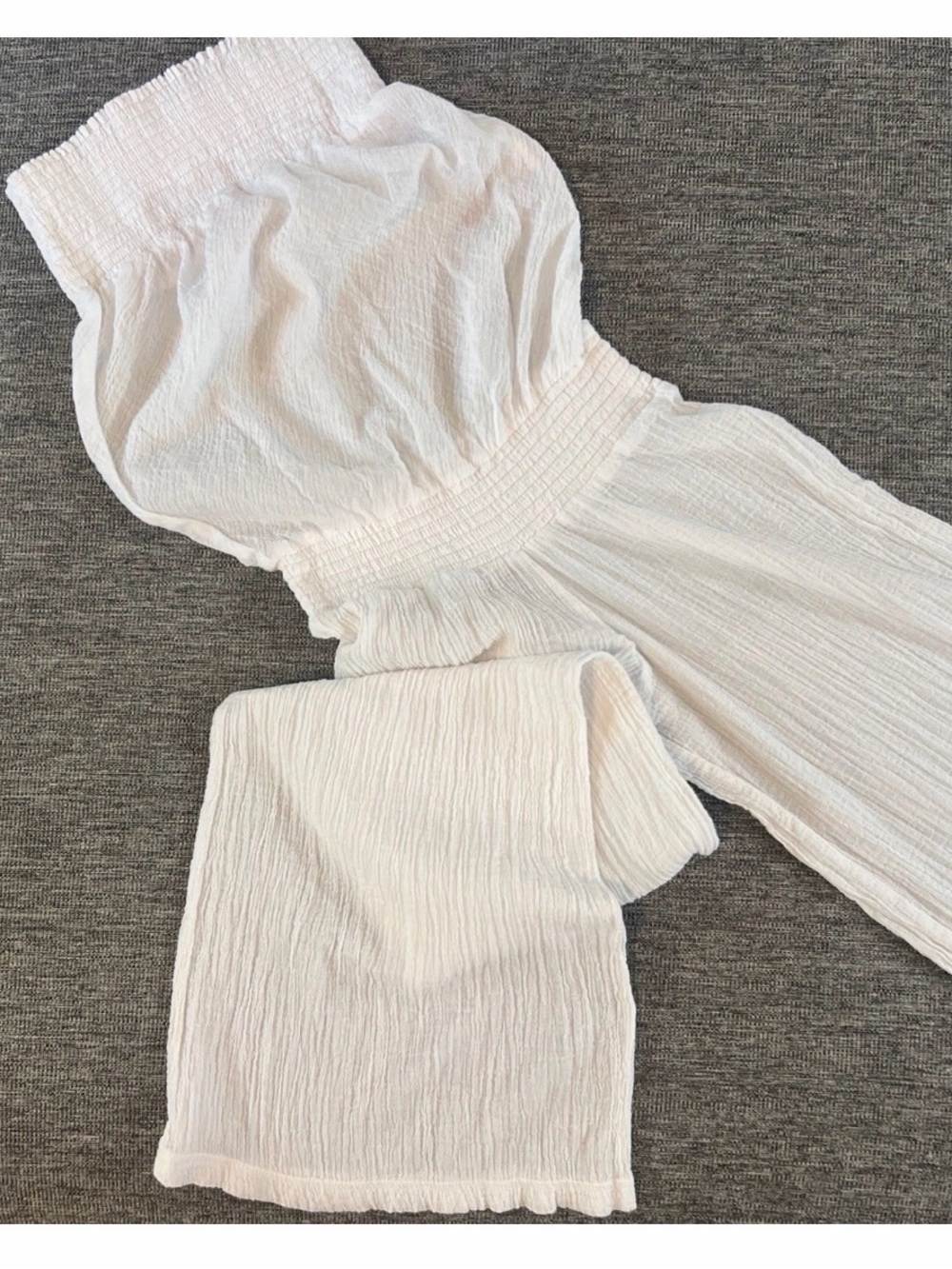 Victoria’s Secret One-Piece Pant Romper White Gauze Sz Small Tube Top Sheer